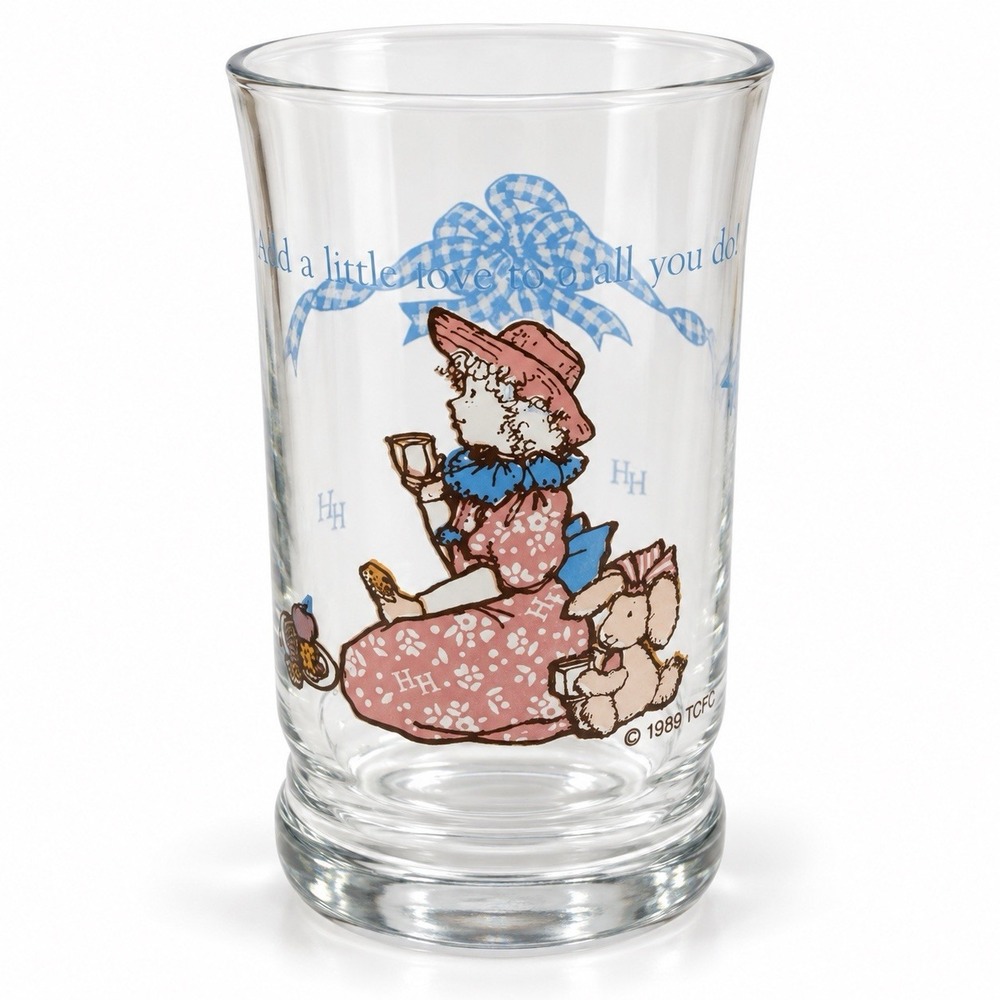 Vintage 1989 Holly Hobbie Glass Tumbler Add a Little Love TCFC
